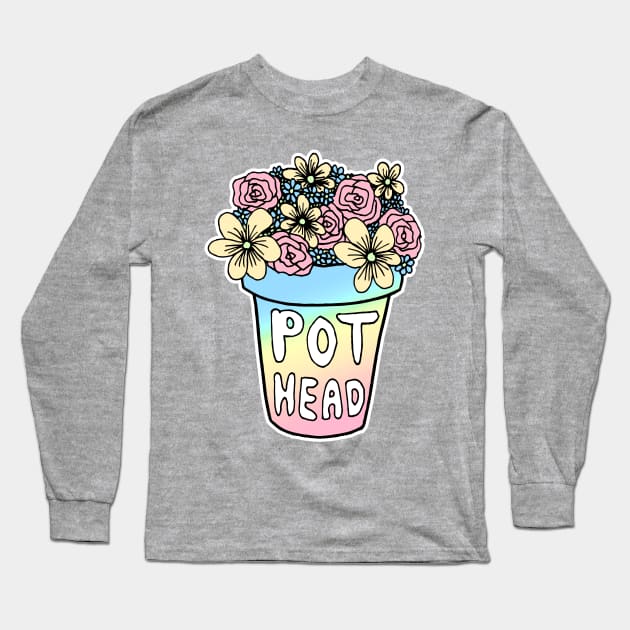 Pot Head Plant Pot Long Sleeve T-Shirt by julieerindesigns